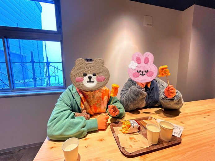 西穂高口駅2階「CAFE GOKAN」
頂ワッフル　ウマー